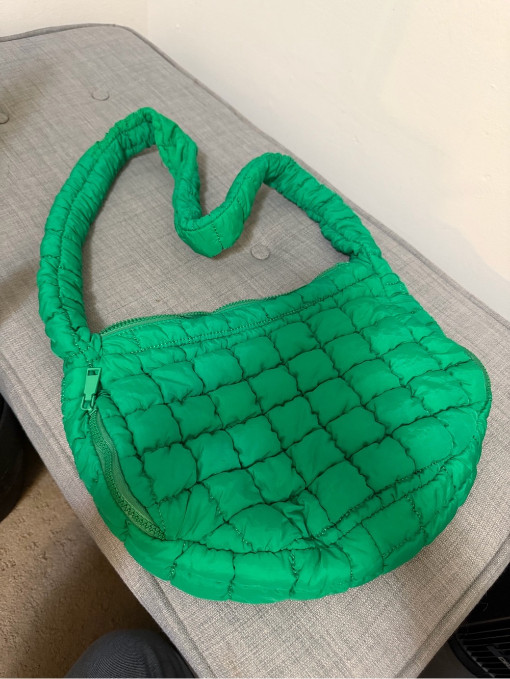 Urban Expressions Green Quilted Shoulder Bag